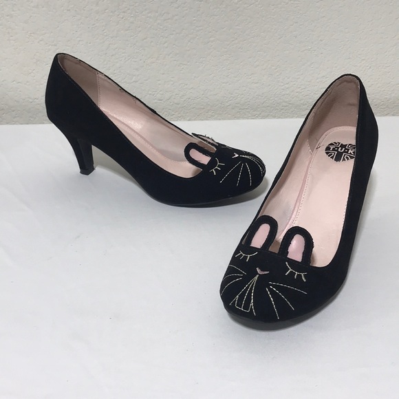 tuk Shoes - TUK suede bunny rabbit heels 7.5 rockabilly kawaii